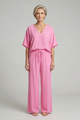 Women’s Two-Piece Set with Top and Wide-Leg Chiffon Trousers - Image 2