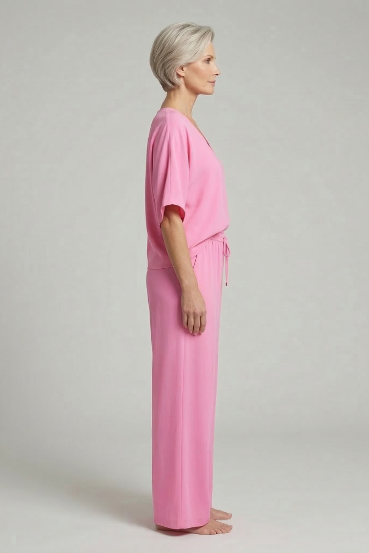 Women’s Two-Piece Set with Top and Wide-Leg Chiffon Trousers - Image 3