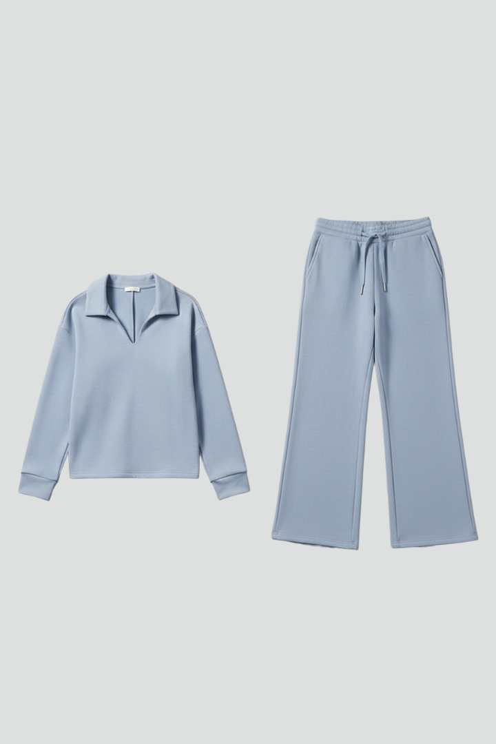 Women’s Two-Piece Set with V-Neck Top and Drawstring Trousers - Image 1