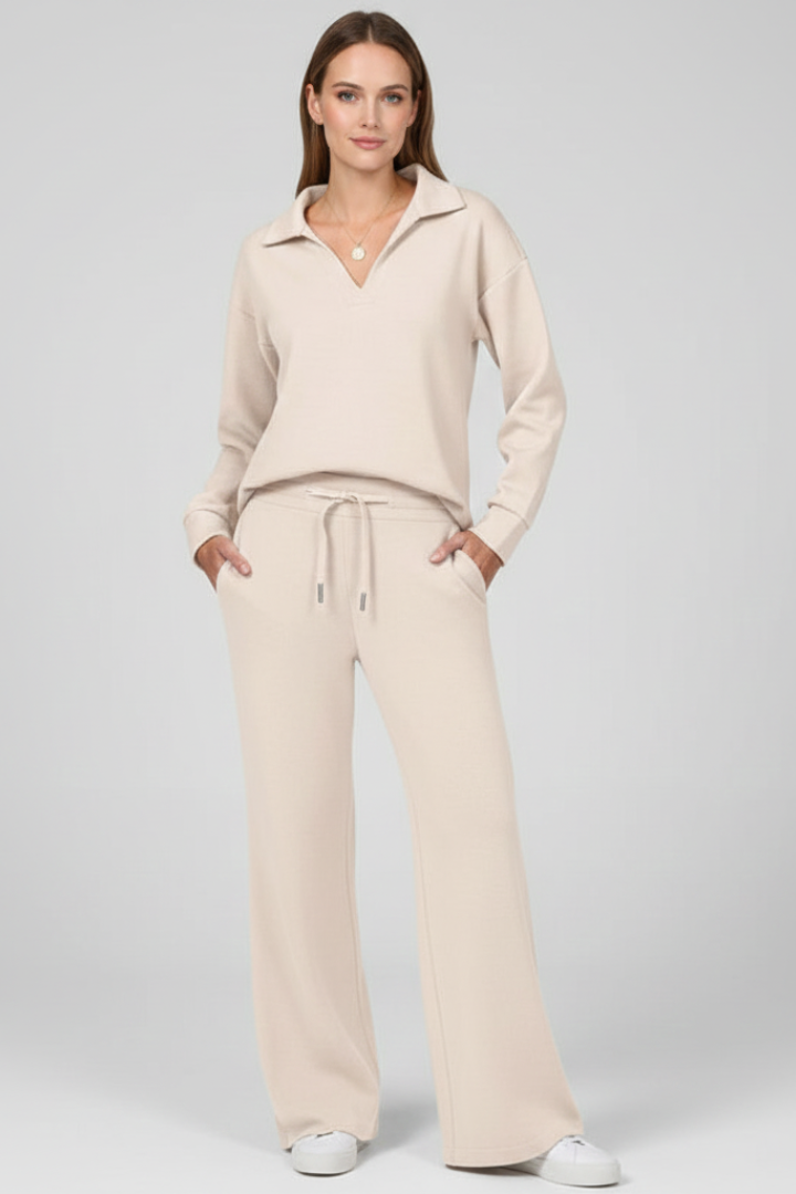 Women’s Two-Piece Set with V-Neck Top and Drawstring Trousers - Image 12