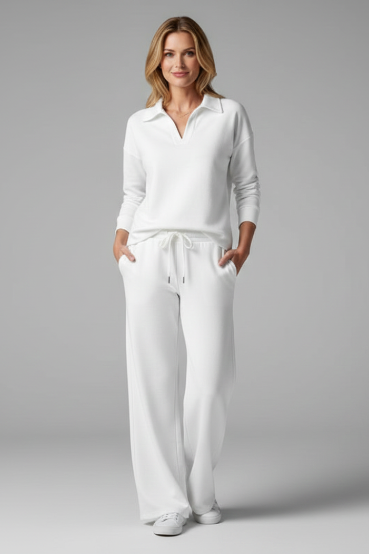 Women’s Two-Piece Set with V-Neck Top and Drawstring Trousers - Image 11