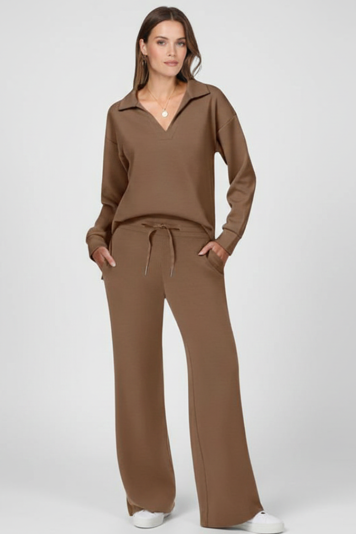 Women’s Two-Piece Set with V-Neck Top and Drawstring Trousers - Image 9