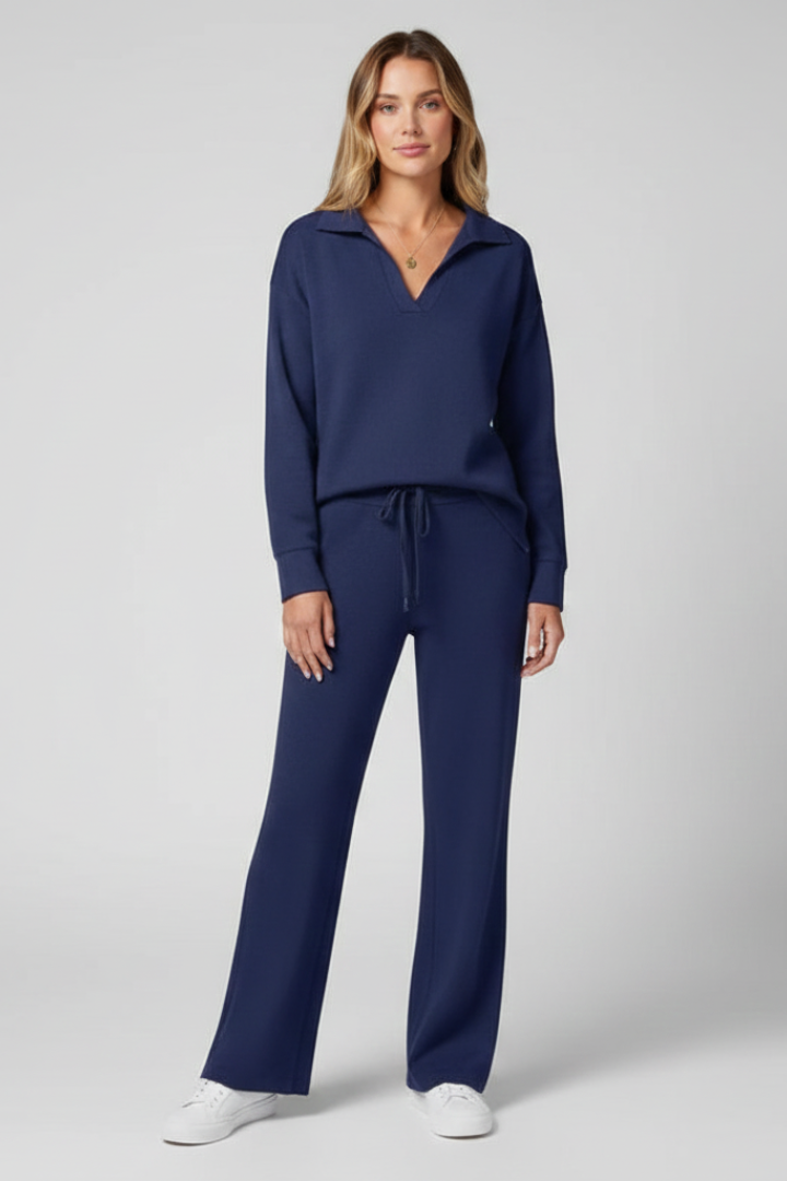 Women’s Two-Piece Set with V-Neck Top and Drawstring Trousers - Image 10