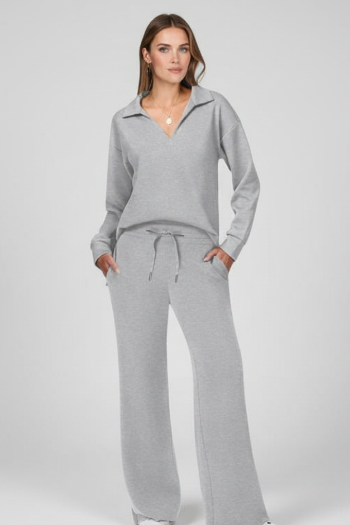 Women’s Two-Piece Set with V-Neck Top and Drawstring Trousers - Image 8