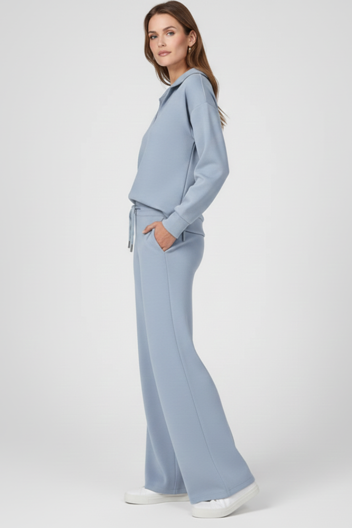 Women’s Two-Piece Set with V-Neck Top and Drawstring Trousers - Image 4