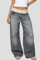 Baggy Wide-Leg Denim Trousers - Image 2