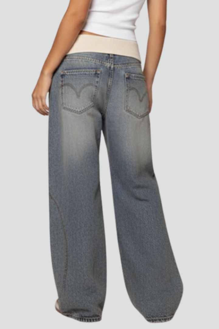 Baggy Wide-Leg Denim Trousers - Image 3