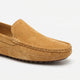 Men's slip-on moc toe loafers with stitched trim and lugged soles