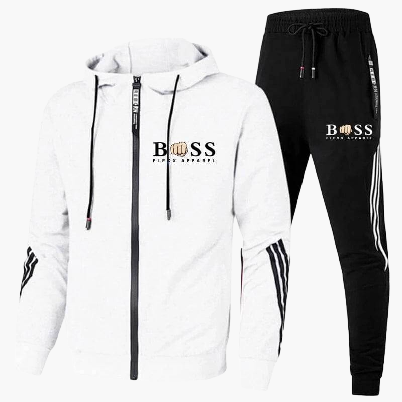 Men's two-piece hooded tracksuit with zip jacket and joggers