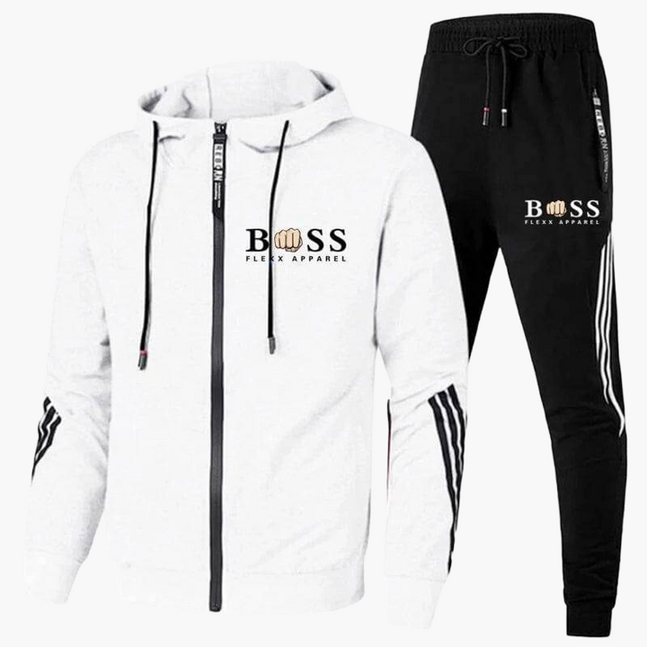 Men's two-piece hooded tracksuit with zip jacket and joggers