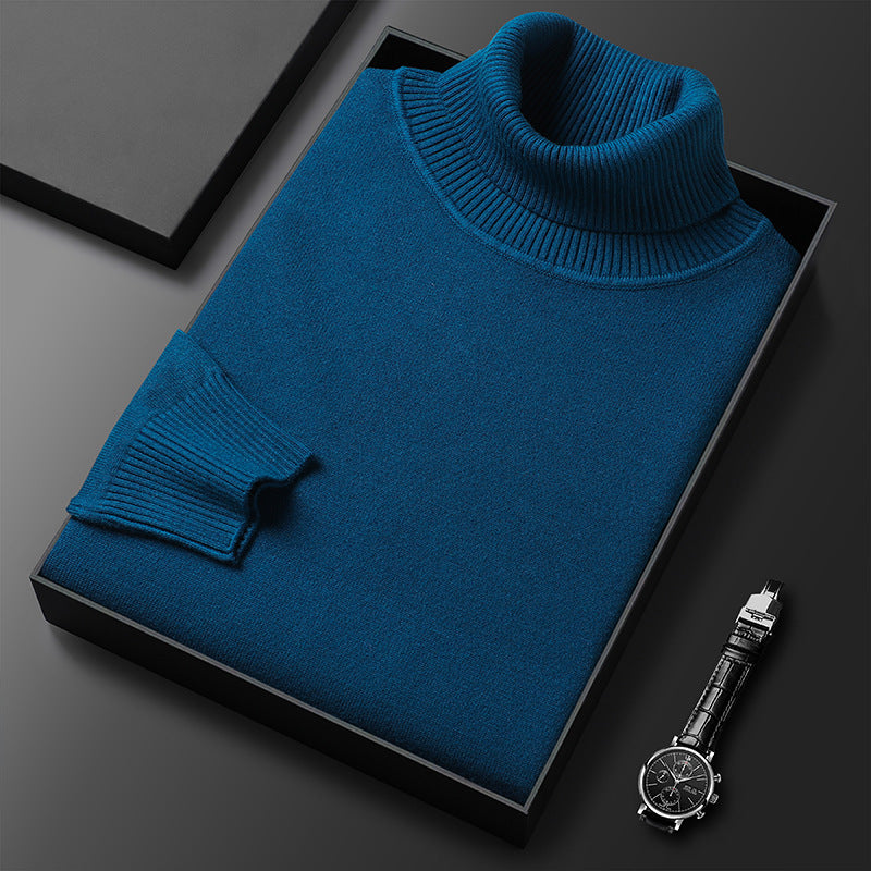 Ribbed turtleneck jumper with long sleeves and high collar