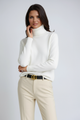 Women's long-sleeve ribbed turtleneck jumper with a straight fit
