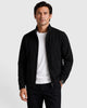 Men's stand collar zip jacket with long sleeves and zipped pockets