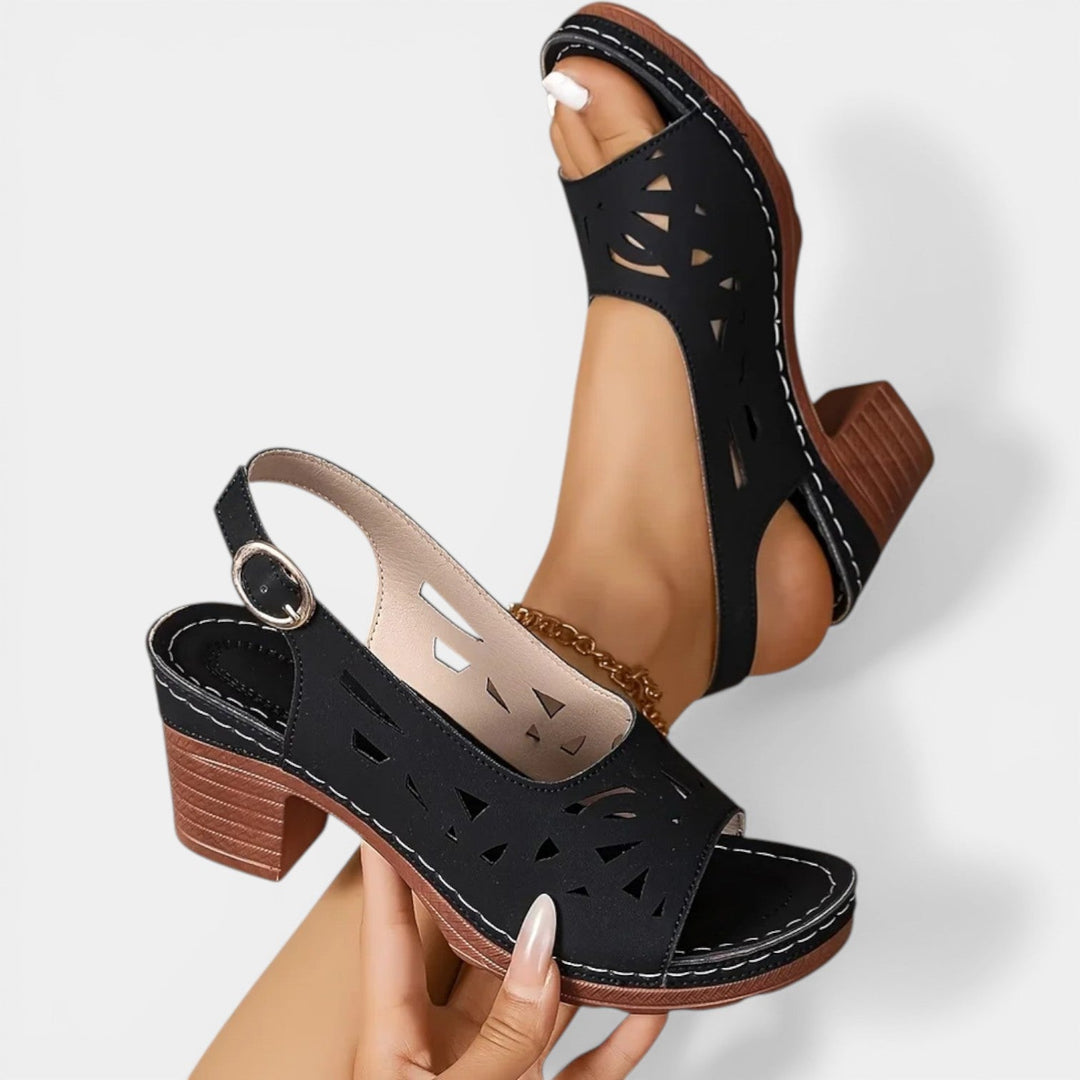 Women's orthopaedic heeled comfort sandals
