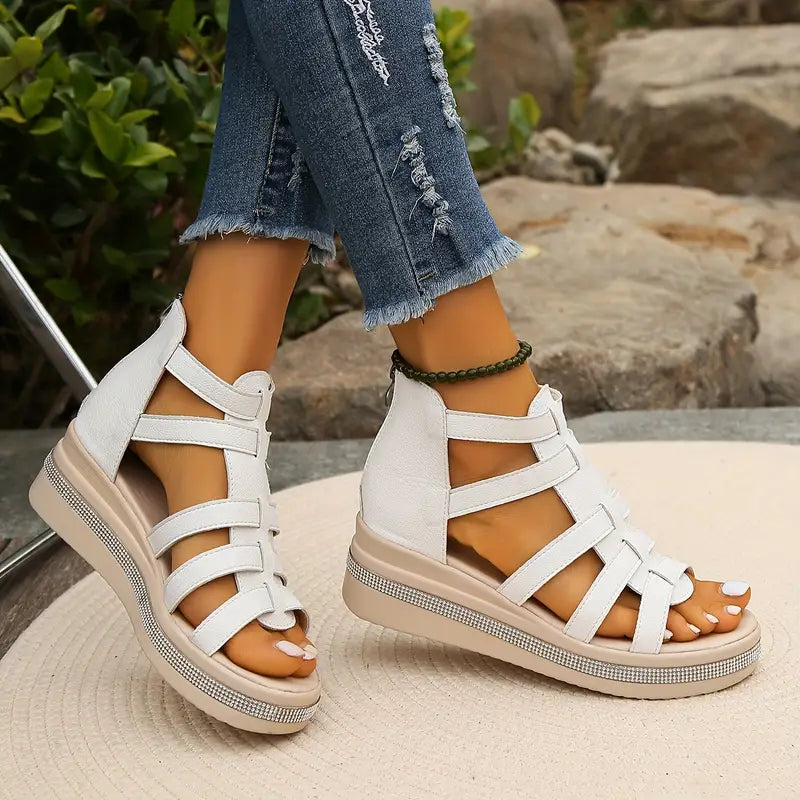 Hannah | Comfort Sandals with Rhinestone Decoration - Image 12