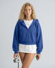 Women's cropped zip-up hoodie with hood, long sleeves and front pockets