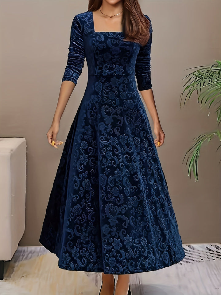Bethany | Women’s Graceful Floral Design Midi Dress - Image 4