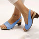 Women's Block Heel Slingback Sandals with Buckle Strap