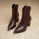 Women's pointed toe ankle boots with block heels