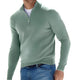 Men's long-sleeve half-zip sweater with mock neck and ribbed trims