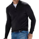 Men's long-sleeve half-zip sweater with mock neck and ribbed trims