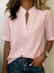 Women's Collared Blouse - Short Sleeve, Lightweight, Elegant, 7 Colours