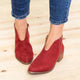 Women's pointed ankle boots with low block heel and side zipper