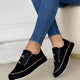 Women's Casual Platform Sneakers with Gold Chain Detail