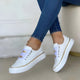 Women's Casual Platform Sneakers with Gold Chain Detail