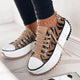 Women's chunky platform trainers with rubber toe cap, lace-up canvas sneakers