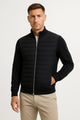 Men's hybrid jacket with quilted front, stand collar and zip
