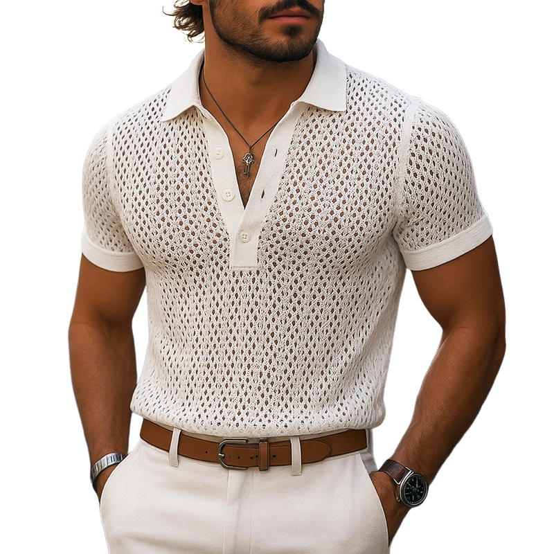 Gavin | Men's Knit Short Sleeve Polo Shirt