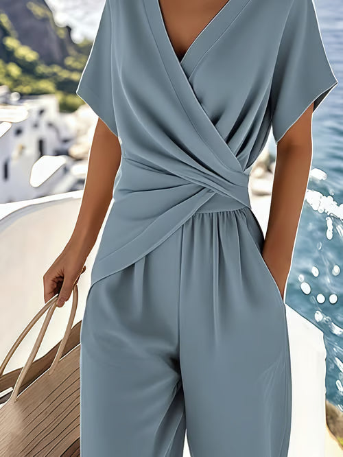 Women's two-piece elegant summer linen set