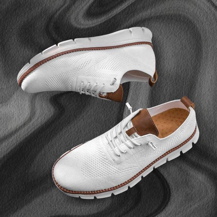 Men's knit lace-up sneaker with textured panels