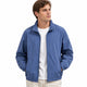 Men's lightweight zip-front windbreaker jacket with stand collar and zipped pockets