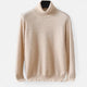 Men's plain long-sleeve roll neck jumper with ribbed trims