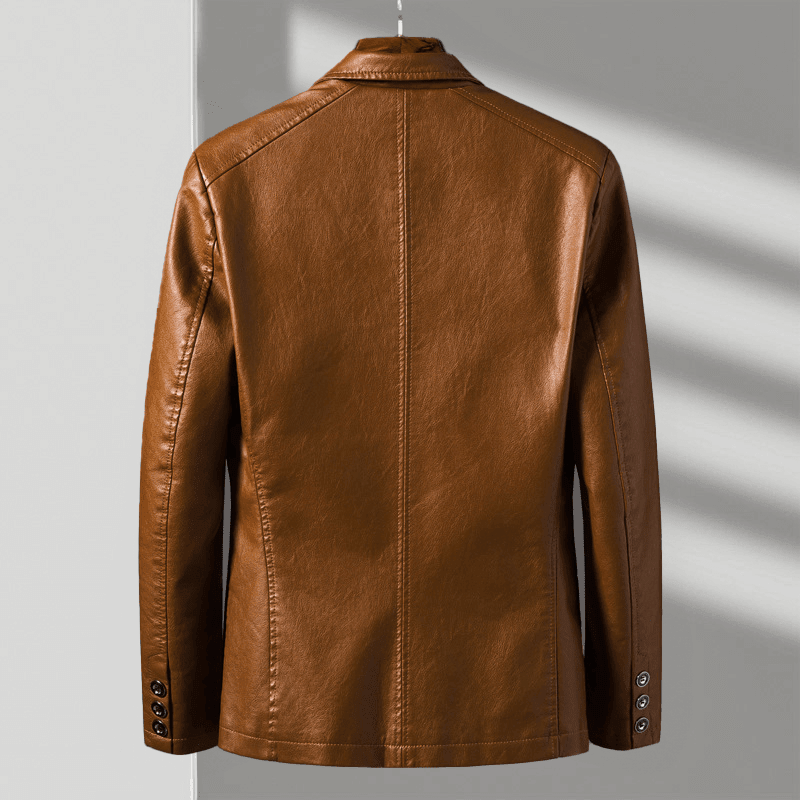 Men's blazer jacket with notched lapels, long sleeves and patch pockets