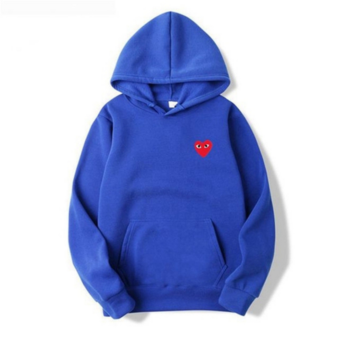 Women's pullover hoodie with heart graphic and kangaroo pocket