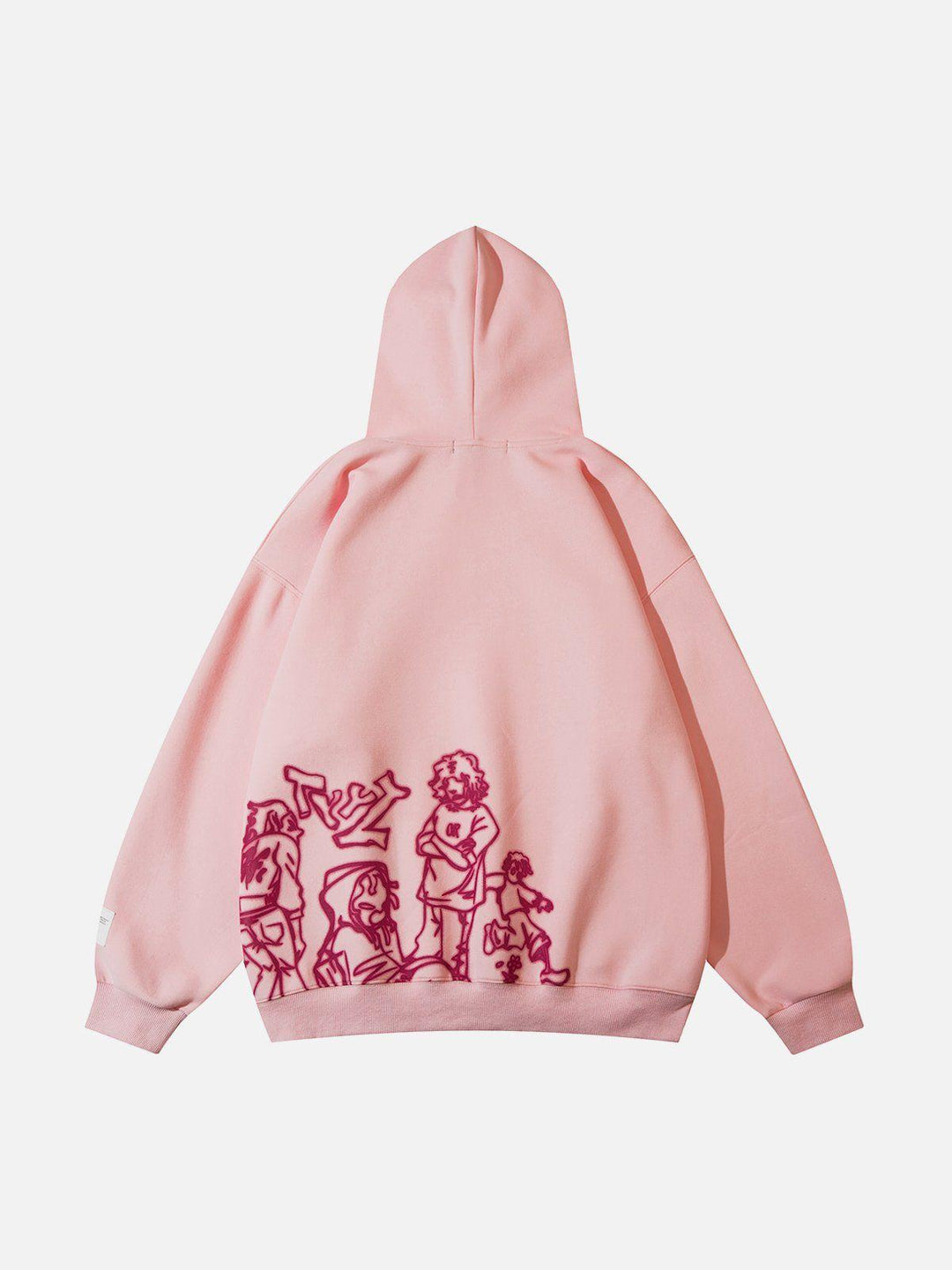 Unisex hooded sweatshirt with cartoon character graphic print