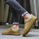 Men's low-top lace-up sneakers with textured rubber soles