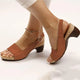 Women's Block Heel Slingback Sandals with Buckle Strap