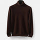 Men's plain long-sleeve roll neck jumper with ribbed trims