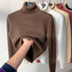 Women's long-sleeve turtleneck jumper with ribbed collar