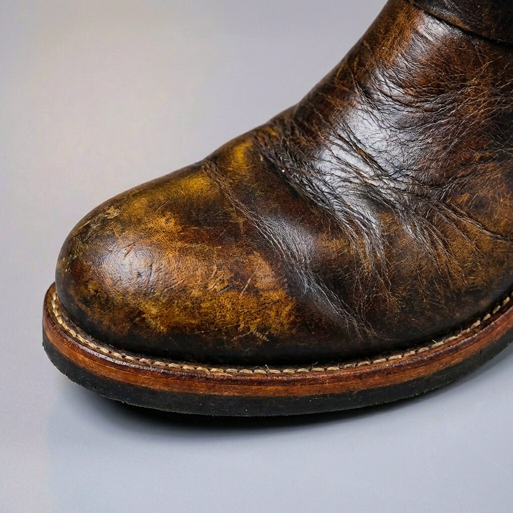 Unisex vintage mid-calf boots with buckle straps and round toes