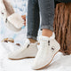 Women's lined ankle boots with faux-fur trim and side zip