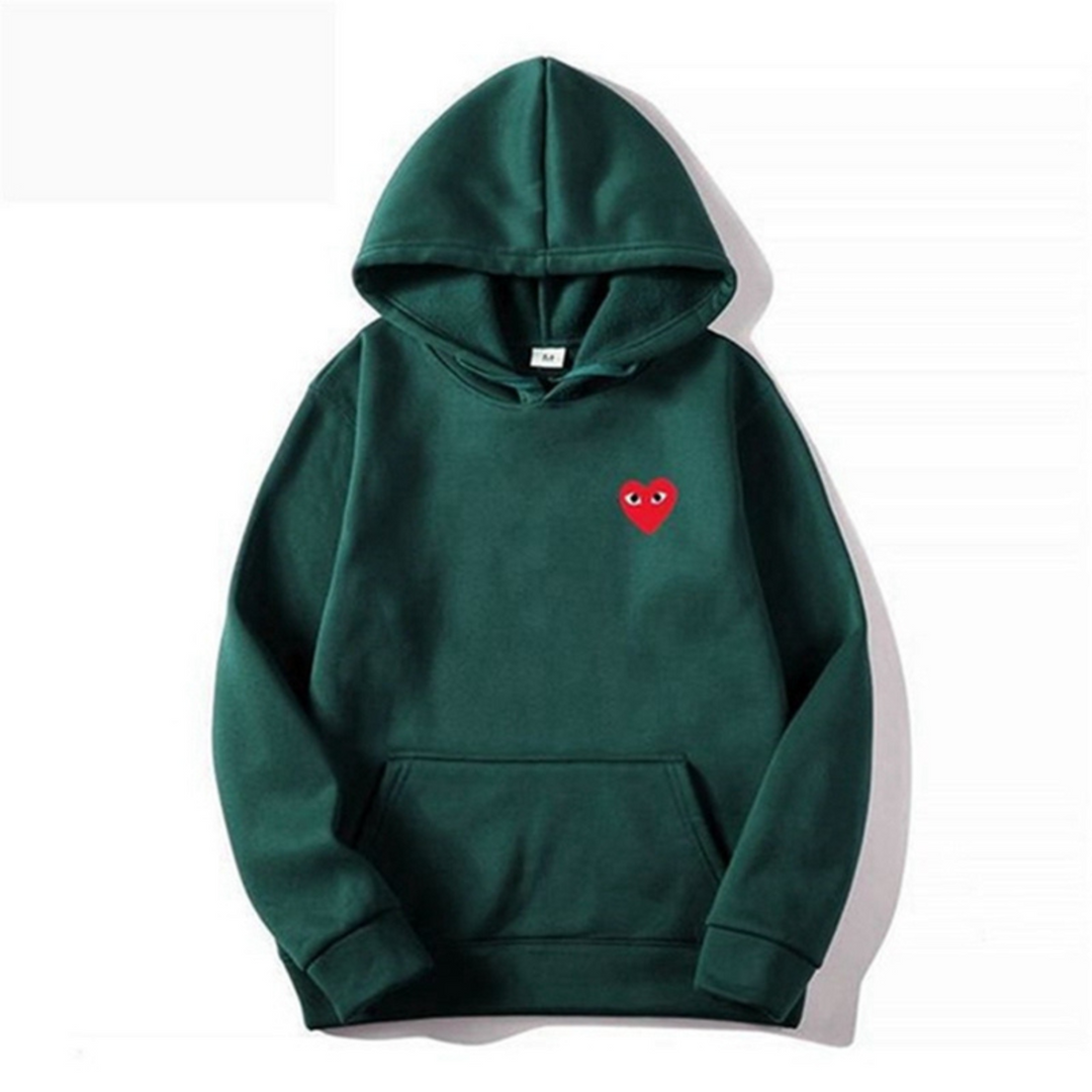 Women's pullover hoodie with heart graphic and kangaroo pocket