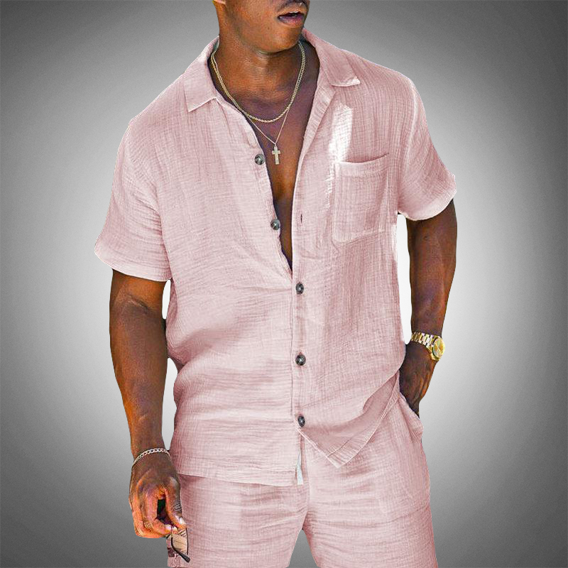 Marlon | Men's Linen Two Piece Set with Shirt and Shorts