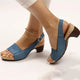 Women's Block Heel Slingback Sandals with Buckle Strap