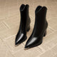 Women's pointed toe ankle boots with block heels