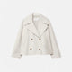 Women's cropped double-breasted blazer with notched lapels